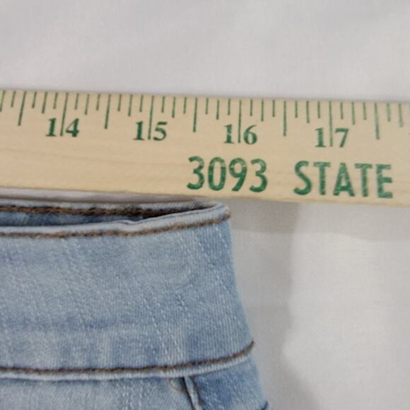 Bit & Bridle Denim Skirt Womens 8 Whiskering Blanket Stitching Rodeo Western - Picture 9 of 14